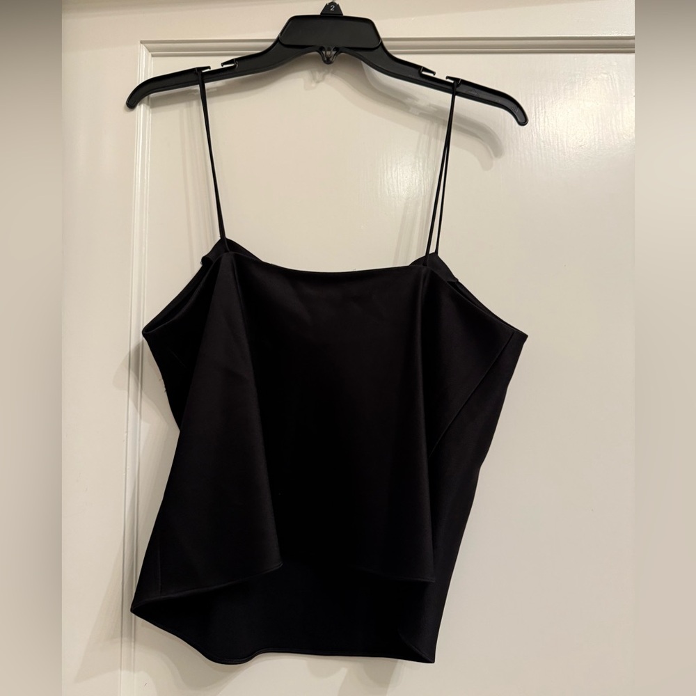 Alice and Olivia Harmon Drapey Slip Tank Black Size L - Picture 4 of 6